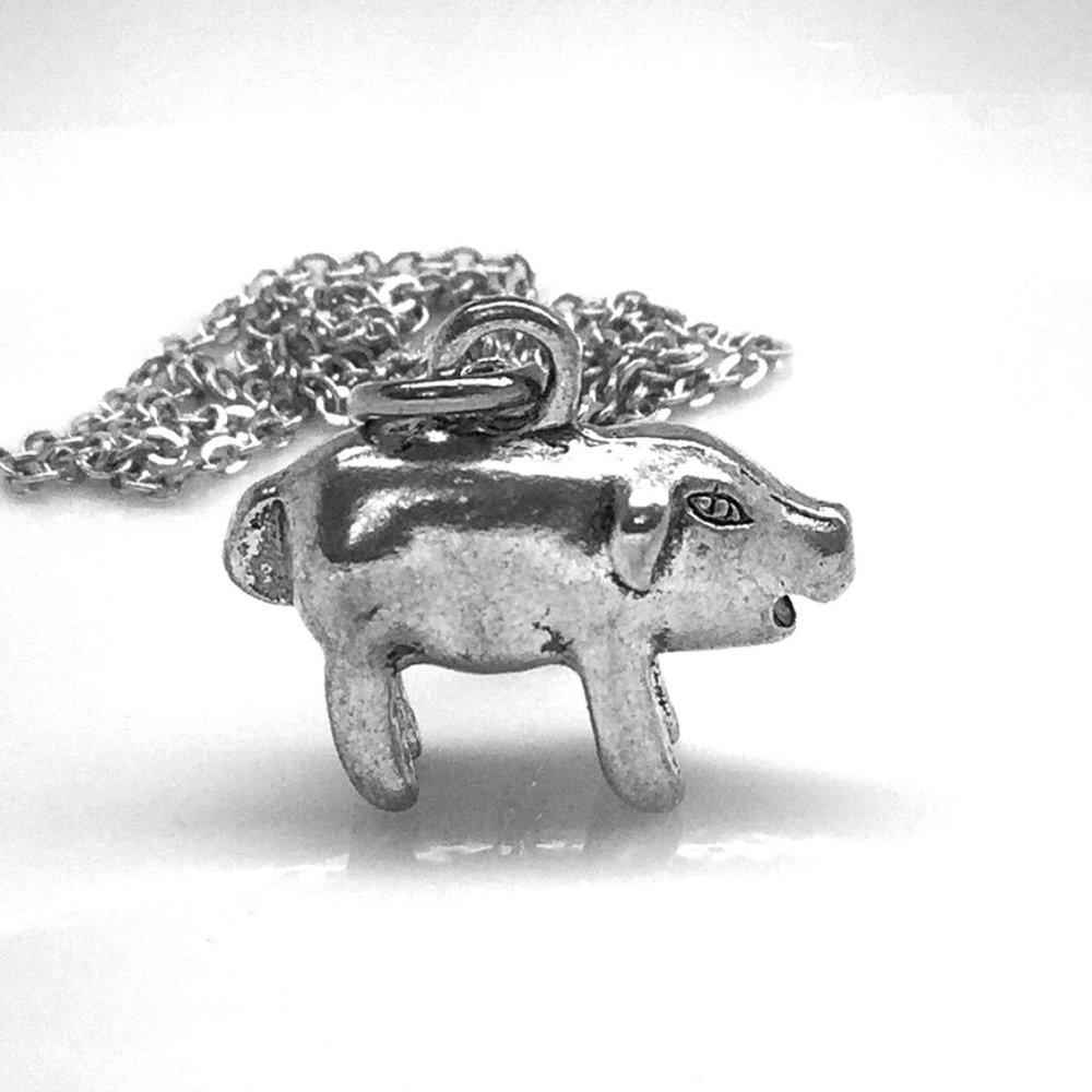 Miniature Pig Charm Necklace